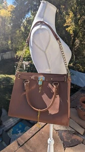 Roberta M Handbag Shoulder Purse Women’s Brown Leather Made in Italy, NWOT - Picture 1 of 8