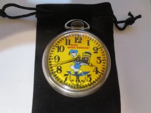 1950s 16s Westclox Donald Duck Sunoco Gas/Oil Ad Theme Dial/Case Runs Well. - Foto 1 di 9