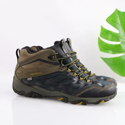 Туристические ботинки Merrell мужские водонепроницаемые СУХИЕ средние Vibram Arctic Grip зеленые черные - Изображение 1 из 4