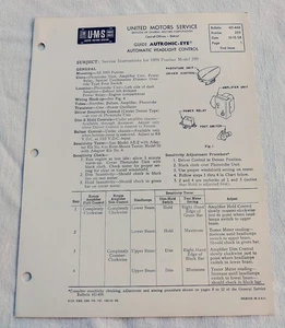 1959 Pontiac Bonneville Catalina Original GM Autronic Eye Service/Repair NOS - Picture 1 of 3