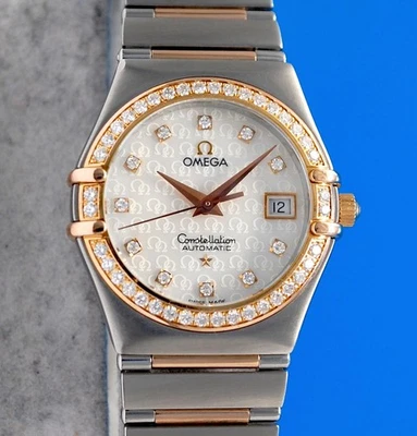 Reloj Omega Constellation para dama de oro rosa de 18 quilates - automático - diamantes - 1398,75 Foto 1 de 4
