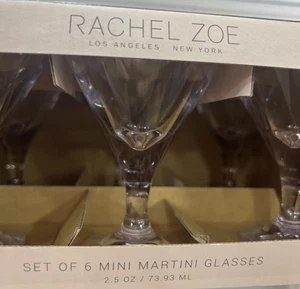 Rachel Zoe Juego De 6 Mini Vasos Martini 2.5 OZ/73.93 ML NUEVO en CAJA - Imagen 1 de 6