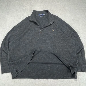 Polo Ralph Lauren Quarter Zip Pullover Herren 2XB grau Estate Rib Flesh Pony Logo - Bild 1 von 17
