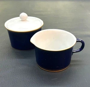 Vintage 1977-1981 Mikasa Fine China Empire Blue L4551 Zucker & Milchkännchen - Bild 1 von 8