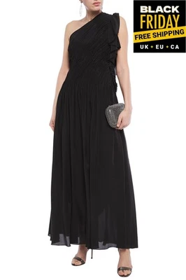 RRP€5068 LANVIN Gown FR36 US4 UK8 S Silk Blend Pleated Ruffled Made in France - Image 1 of 4