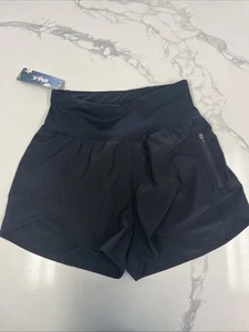 NWT Women’s Workout Shorts, Black, Small, Zip Pocket and Built-in Underwear - Picture 1 of 6