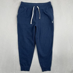 Polo Ralph Lauren Joggers Men Medium Blue Tapered Fleece Pant Drawstring 25" - Picture 1 of 8