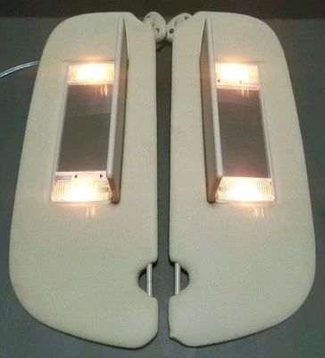 Dodge Ram 1500 2500 1994-01 juego de parasoles iluminados diestro y derecho OEM tela gris probado Foto 1 de 4