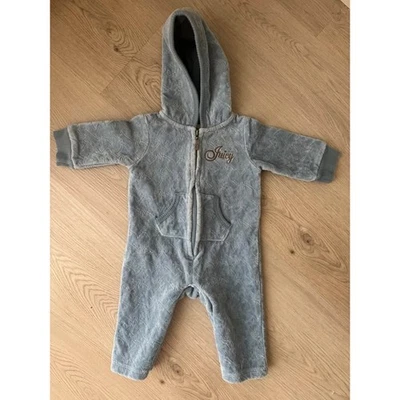 Juicy Couture 3-6 месяцев Y2K Baby синий стеганый бархат толстовка с капюшоном комбинезон цельный - Изображение 1 из 4