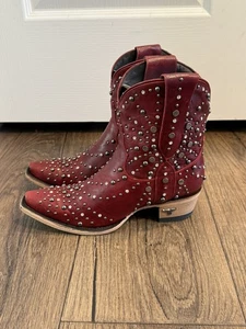 NUOVI stivali da cowboy Lane SPARKS FLY da donna Ss 8 stivali da cowgirl western in pelle rossa - Foto 1 di 6
