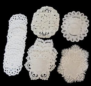 19 Vintage Spitze und Stoff Teetassen Puppen Battenberg Spitze Leinen Maschinenspitze - Bild 1 von 8