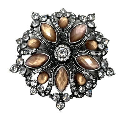 Hebilla de cinturón vintage floral con estrás tono plateado metal vaquera retro occidental Foto 1 de 4