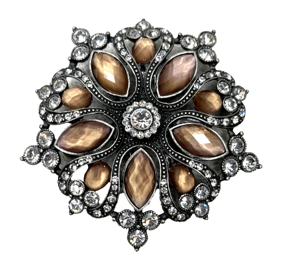 Fivela de cinto vintage floral strass tom prata metal vaqueira ocidental retrô - Imagem 1 de 4