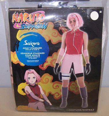 Naruto Shippuden "Sakura" 7 Pc Halloween Costume Adult Sz Standard Cosplay NEW - Image 1 of 4