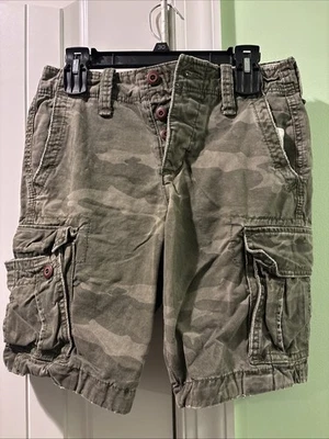 Pantalones Cortos Carga Hollister Camuflados Para Hombre Talla 28 Ejército Botón Mosca Foto 1 de 4