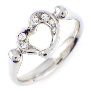Anillo Tiffany & Co. Corazón Abierto Elsa Peretti Diamante PT950 Platino US6 - Imagen 1 de 8