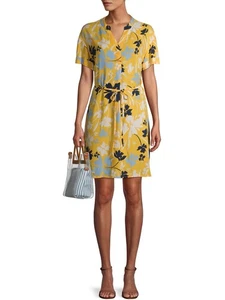TIME AND TRU - SIZE: L (12-14) Woven Shirtdress Midi Dress With Pockets And Belt - Picture 1 of 14