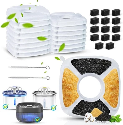 FAMELEC 34Pcs Pet Water Fountain Replacement Filters Compatible with Veken Water...