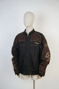 Chaqueta de montar Harley Davidson negra y marrón bordada de nailon para hombre XL - Imagen 1 de 19