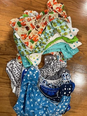 Лот из 26 регулируемых карманных тканевых подгузников для ремонта - Изображение 1 из 3