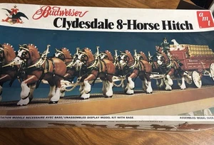KIT MODELO ENGANCHE VINTAGE AMT BUDWEISER CLYDESDALE 8 CABALLOS #7702 Caja abierta-NUEVO - Imagen 1 de 14