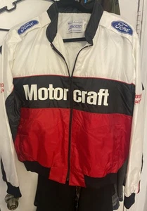 Vintage Team Ford Motorcraft Nylon Jacket Black/ White Size Large Rare, Clean - Picture 1 of 7