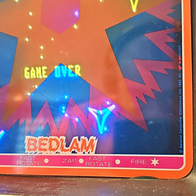 Bedlam Vectrex Arcade Screen Bezel/Field Overlay w/ Controls Art "GAME OVER"