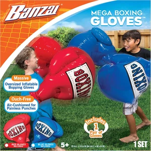 Kids Inflatable Mega Boxing Gloves, Red Blue - Picture 1 of 12