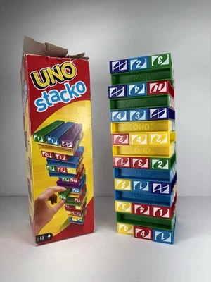 UNO Stacko Game 1999 UNO Strategy Stacking Block Game Matty Mattel Toys #42468 - Image 1 of 4