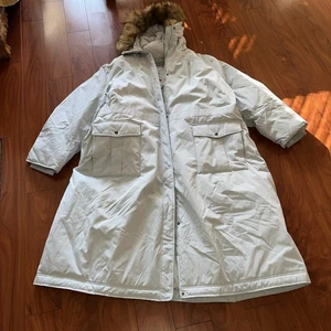 WOMEN WITHIN Blue 3MHooded Thinsulate Insulation Coat with faux fur Size 5X - Picture 1 of 18