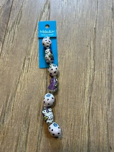 NEW HILDIE & JO CUTE CERAMIC PINK AND PURPLE OWL BEADS AND FREE SHIPPING - Picture 1 of 2