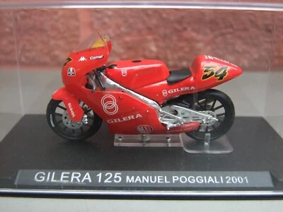 Gilera 125 2001 Racing Motorcycle Poggiali - IXO 1:24 in Display Case - Image 1 of 2