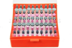 ABRASIVE STONES MOUNTED POINTS 1/8" SHANK ROTARY TOOL 100 Pc SET - Picture 1 of 1