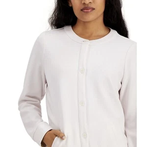 Alfani Women's Crewneck Button-Front Jacket Oat Milk , 3X - Picture 1 of 3