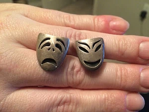 Vintage Mexican 925 Sterling Silver CUFFLINKS J.S.C - Picture 1 of 3