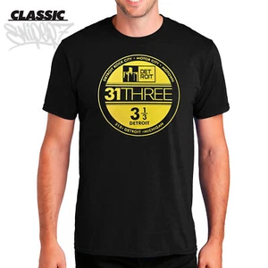 Detroit New Era Sticker Black Classic T-Shirt - NewEra Parody Motor City 313 DET - Picture 1 of 3