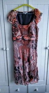 Ladies Rocha John Rocha Coral Floral Dress 14 - Picture 1 of 5