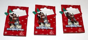 Disney pin 2010 Merry Christmas Santa Mickey & reindeer Cinderella Castle 3 PINS - Picture 1 of 1