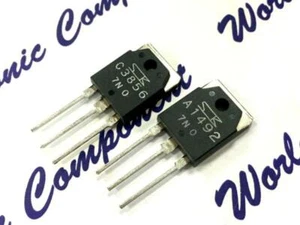 2pcs(1pair) - Sanken (2SA1492 & 2SC3856) 130W 180V 15A TO3P Transistor - Genuine - Picture 1 of 4