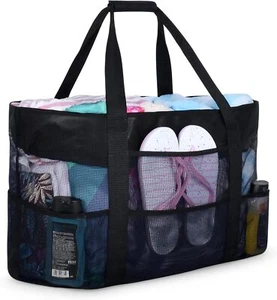 Mesh Strandtasche XXL Familie Shopper Damen Groß Badetasche Strandtasche mit ... - Bild 1 von 7
