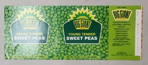 ADVERTISING Label Can Big Giant Dallas Texas Sweet Peas - Picture 1 of 1