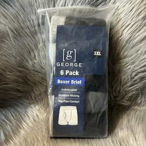 Paquete de 6 calzoncillos boxer George para hombre talla 3XL ropa interior que absorbe la humedad sin etiquetas - Imagen 1 de 5