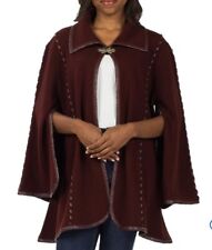 Patricia Nash Knit Cape with Whipstitch Detail Burgundy Size XL #105