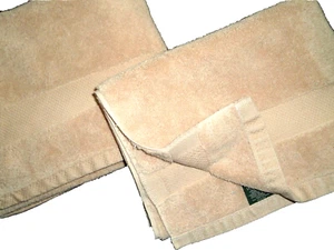 VINTAGE RALPH LAUREN AVENUE TAN/NEUTRAL (2P) THICK BATH MATS SET 25 X 35 - Picture 1 of 5