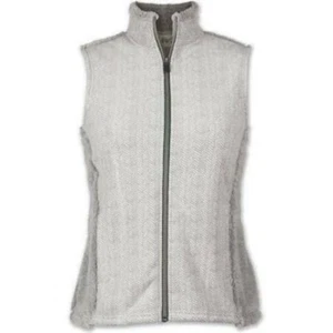 Aventura Vest Women XS Hunter Griffin Grey Plush Fleece Herringbone Full Zip NWT - Picture 1 of 6