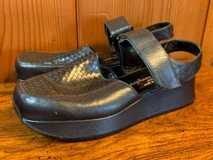 Stephane Kelian Leder Sandalen blau metallic geflochtenes Leder Gr. 9 Vintage - Bild 1 von 16