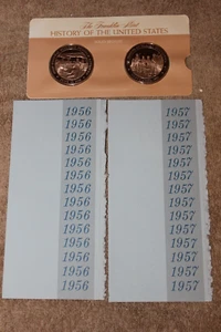 Franklin Mint bronce macizo medallones historia Estados Unidos 1956 y 1957 - NUEVO, completo - Imagen 1 de 5