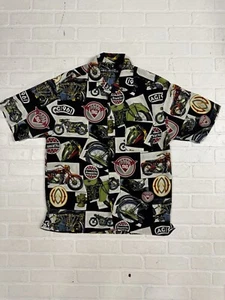 Vtg Box Office Hawaiian Island Motorcycle Camp Shirt Men’s S - Picture 1 of 8
