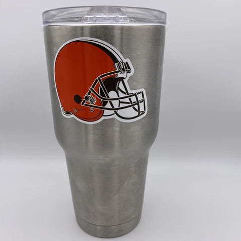 Cleveland Browns NFL Tumbler Stainless Steel Members Mark New Cover