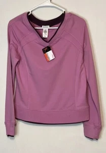 New W/T Danskin Now Womens Medium 8-10 V-Neck  Pullover Stretch Sweatshirt - Picture 1 of 8